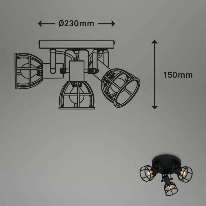 Briloner 2669-035 - Φωτιστικό σποτ RETRO 3xE14/25W/230V