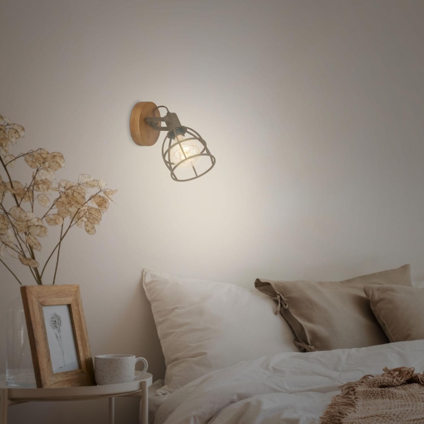 Briloner 2670-014 - Προβολέας τοίχου RETRO 1xE27/25W/230V καφέ