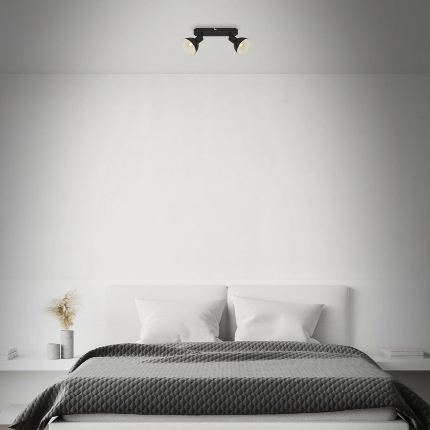 Briloner 2674-025 - Φωτιστικό σποτ RETRO 2xE14/25W/230V μαύρο