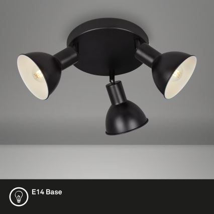 Briloner 2674-035 - Φωτιστικό σποτ RETRO 3xE14/25W/230V μαύρο