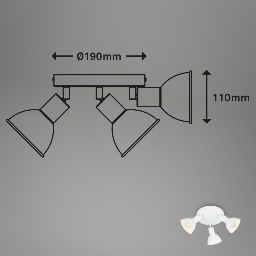 Briloner 2674-036 - Φωτιστικό σποτ RETRO 3xE14/25W/230V λευκό