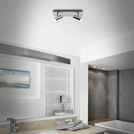 Briloner 2731-028 - Φωτιστικό σποτ μπάνιου BANYO 2xGU10/5W/230V IP44 γυαλιστερό χρώμιο