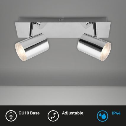Briloner 2731-028 - Φωτιστικό σποτ μπάνιου BANYO 2xGU10/5W/230V IP44 γυαλιστερό χρώμιο