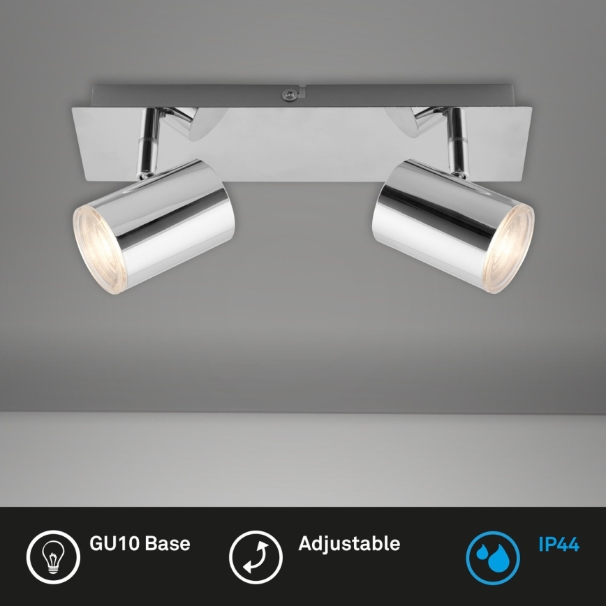 Briloner 2731-028 - Φωτιστικό σποτ μπάνιου BANYO 2xGU10/5W/230V IP44 γυαλιστερό χρώμιο