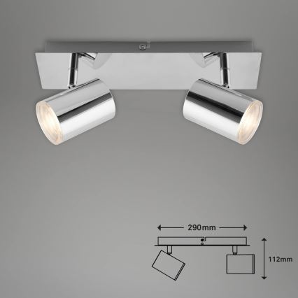 Briloner 2731-028 - Φωτιστικό σποτ μπάνιου BANYO 2xGU10/5W/230V IP44 γυαλιστερό χρώμιο