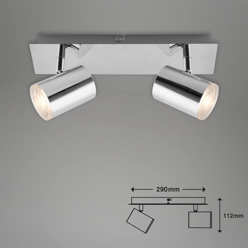 Briloner 2731-028 - Φωτιστικό σποτ μπάνιου BANYO 2xGU10/5W/230V IP44 γυαλιστερό χρώμιο