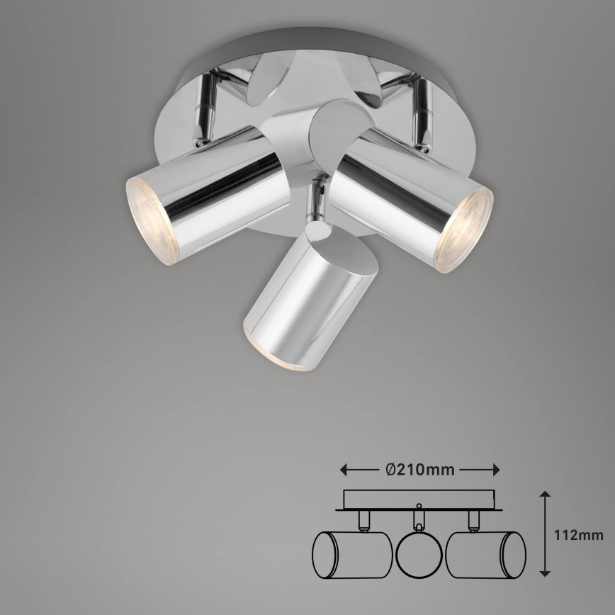 Briloner 2731-038 - Φωτιστικό σποτ CUP 3xGU10/5W/230V γυαλιστερό χρώμιο