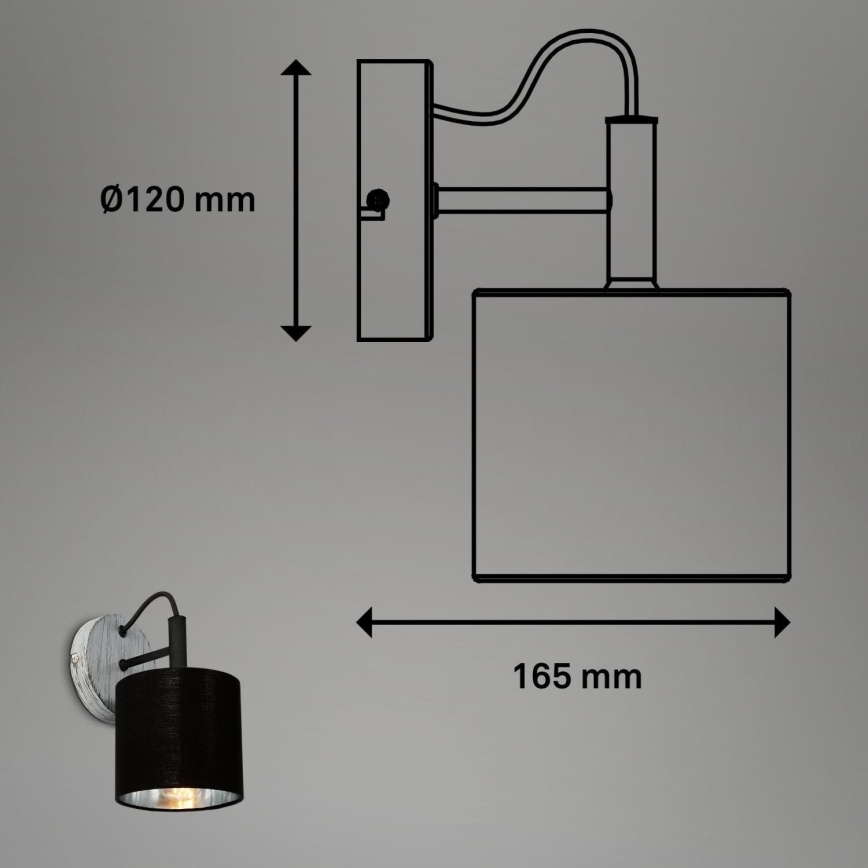 Briloner 2737-014 - Φωτιστικό τοίχου SILVER CRAFTED 1xE14/25W/230V