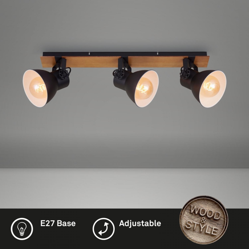 Briloner 2742-035 - Φωτιστικό σποτ SPOTLIGHT 3xE27/40W/230V μαύρο/καφέ