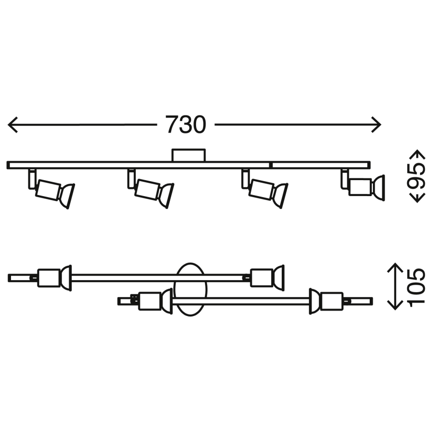Briloner 2767-042 - LED Φωτιστικό σποτ SIMPLE 4xGU10/3W/230V