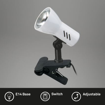 Briloner 2794/016P - Φωτιστικό με κλιπ 1xE14/40W/230V μαύρο/λευκό
