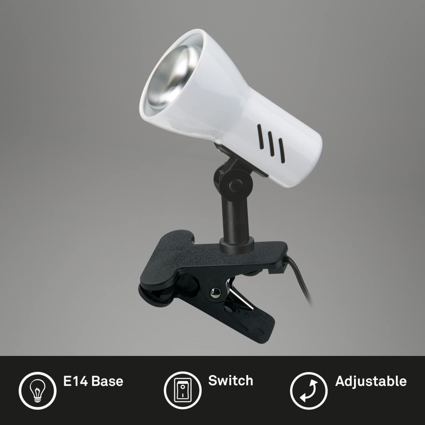 Briloner 2794/016P - Φωτιστικό με κλιπ 1xE14/40W/230V μαύρο/λευκό