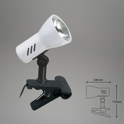 Briloner 2794/016P - Φωτιστικό με κλιπ 1xE14/40W/230V μαύρο/λευκό