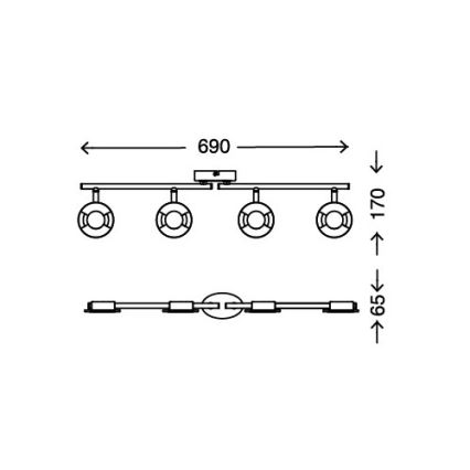 Briloner 2798-042 - Φως σποτ LED STONE 4xLED/4,5W/230V