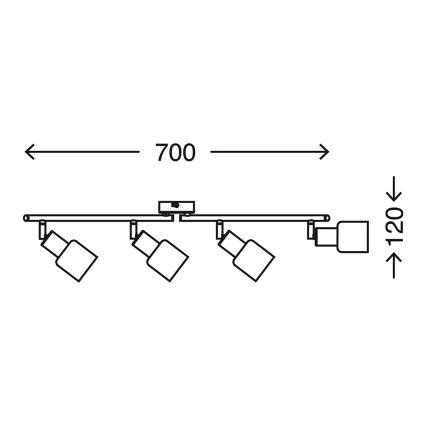 Briloner 2826-042 - Φωτιστικό σποτ SPOT 4xE14/6W/230V ματ χρώμιο