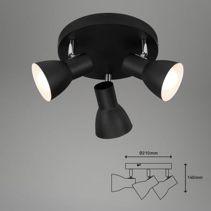 Briloner 2860-035 - Φωτιστικό σποτ CUP 3xE14/25W/230V μαύρο