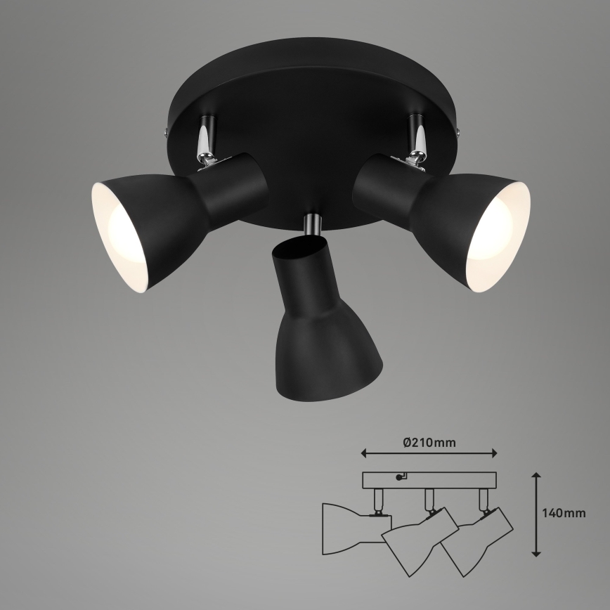 Briloner 2860-035 - Φωτιστικό σποτ CUP 3xE14/25W/230V μαύρο