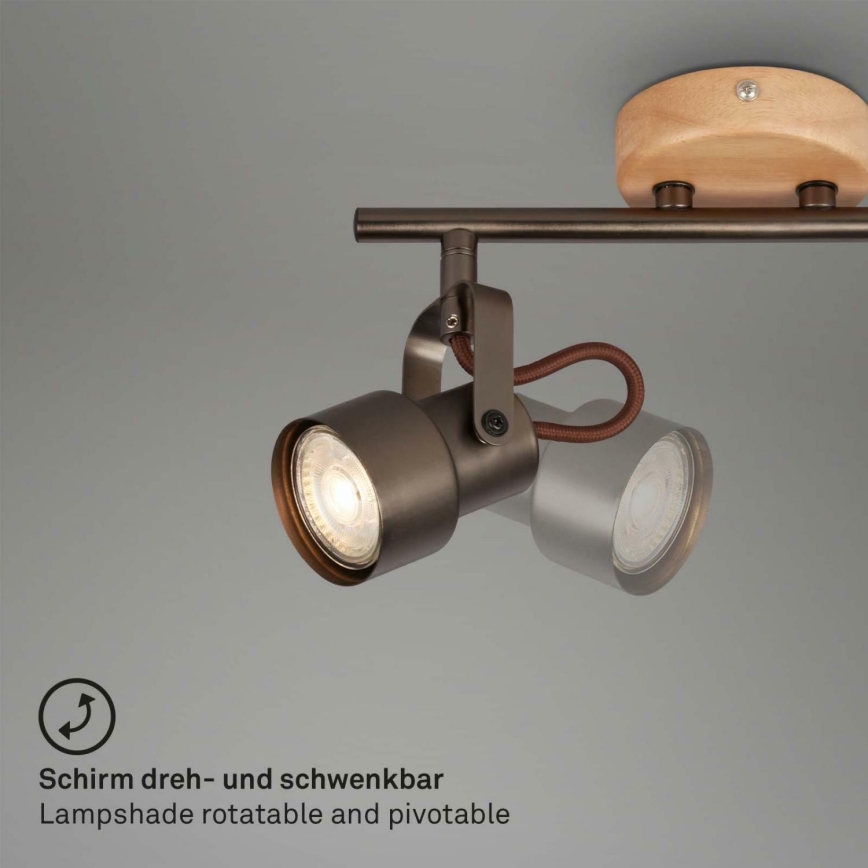 Briloner 2872-045 - LED Σποτ TAHUN 4xGU10/5W/230V 3000K καφέ