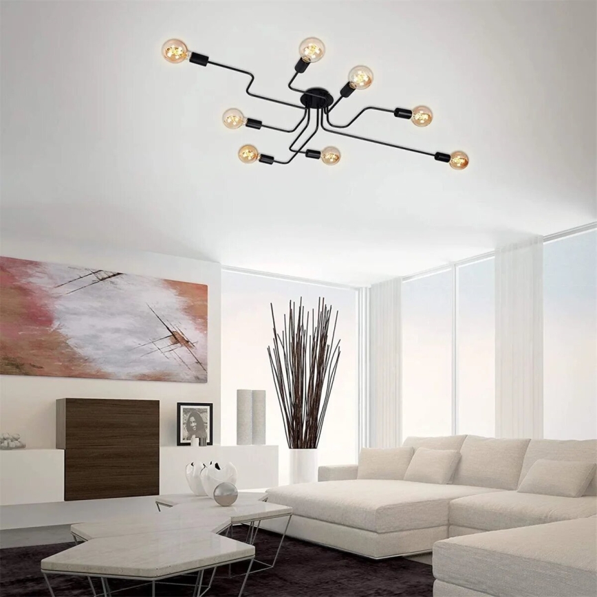 Briloner 2888-085 - Πλαφονιέρα οροφής FARETTO 8xE27/60W/230V μαύρο