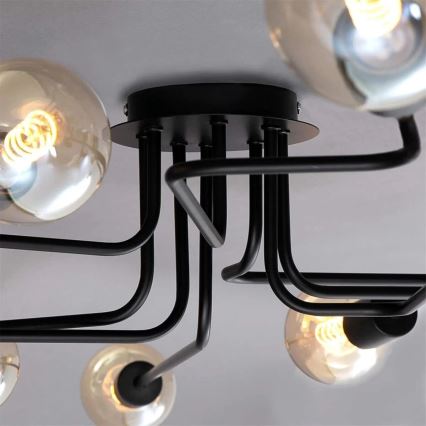 Briloner 2888-085 - Πλαφονιέρα οροφής FARETTO 8xE27/60W/230V μαύρο