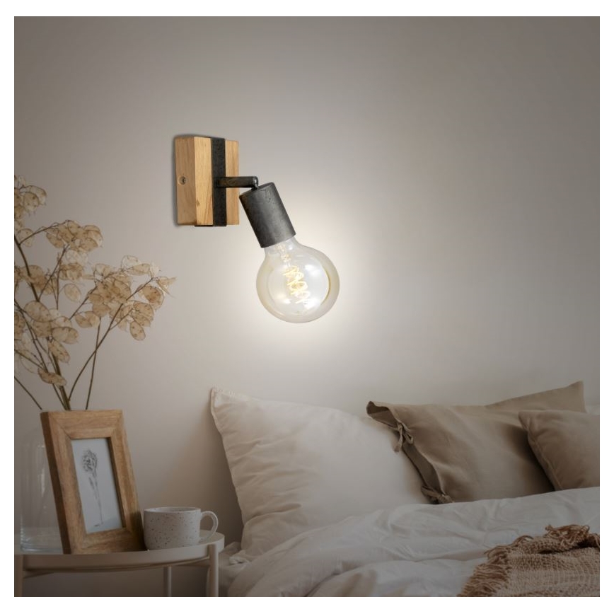 Briloner 2900-011 - Σποτ τοίχου WOOD BASIC 1xE27/25W/230V