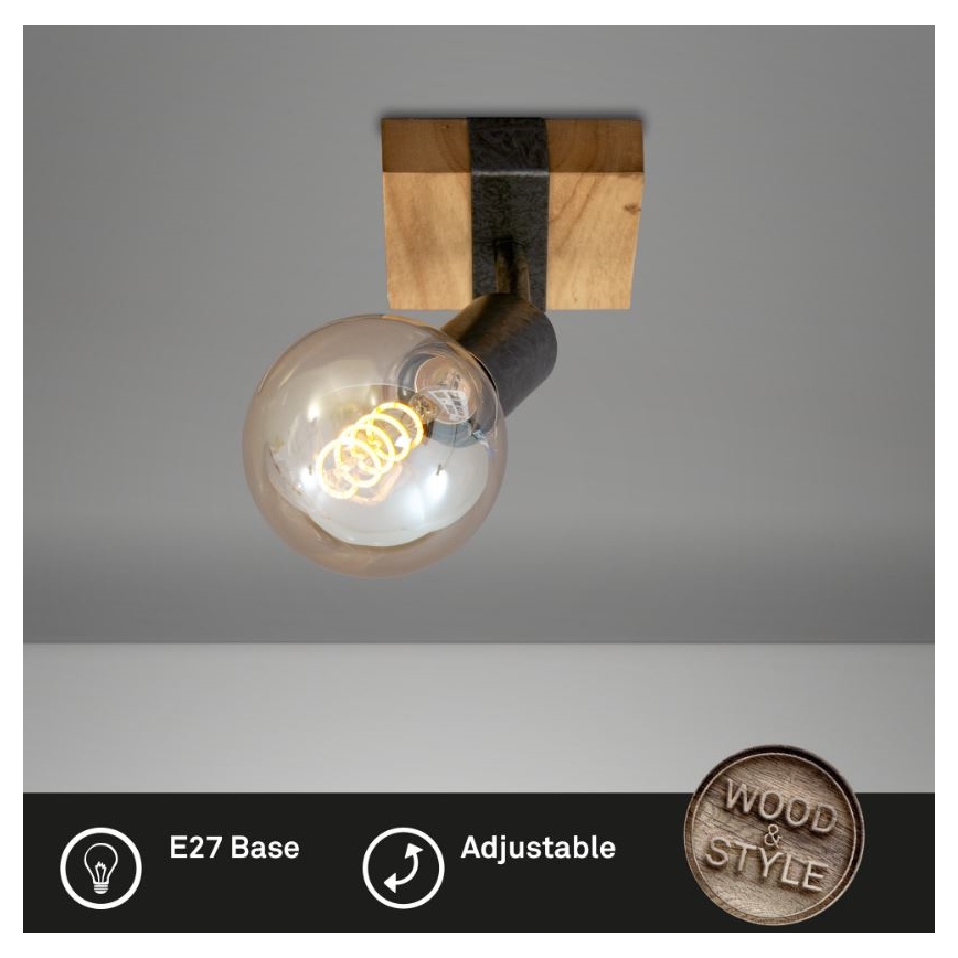 Briloner 2900-011 - Σποτ τοίχου WOOD BASIC 1xE27/25W/230V