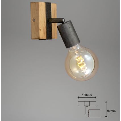 Briloner 2900-011 - Σποτ τοίχου WOOD BASIC 1xE27/25W/230V