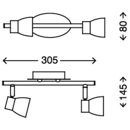 Briloner 2914-022 - LED Σποτ 2xGU10/3W/230V 3000K