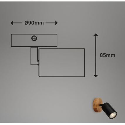 Briloner 2922-015 - Προβολέας τοίχου SPOT 1xGU10/9W/230V