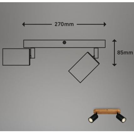Briloner 2922-025 - Φωτιστικό σποτ SPOT 2xGU10/9W/230V