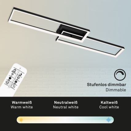 Briloner 3013-015 - Πλαφονιέρα οροφής ντιμαριζόμενη LED FRAME LED/40W/230V 2700-6500K + τηλεχειριστήριο