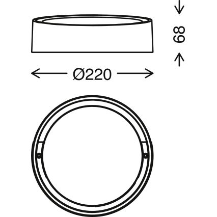 Briloner 3019-015 - Επιτοίχιο φωτιστικό εξωτερικού χώρου LED GENUA LED/18W/230V IP44 μαύρο