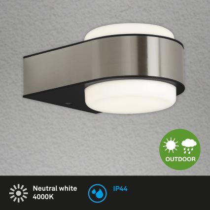 Briloner 3035-012- Επιτοίχιο φωτιστικό εξωτερικού χώρου LED HANAU LED/6,5W/230V IP44 ματ χρώμιο
