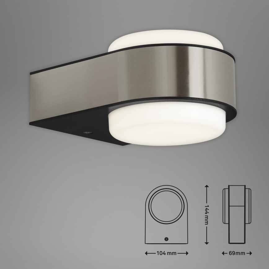 Briloner 3035-012- Επιτοίχιο φωτιστικό εξωτερικού χώρου LED HANAU LED/6,5W/230V IP44 ματ χρώμιο