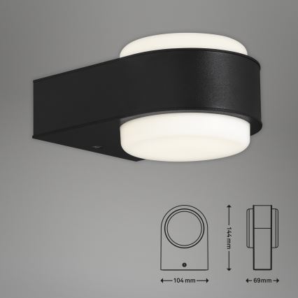 Briloner 3035-015 - Εξωτερικό επιτοίχιο φωτιστικό LED HANAU LED/6,5W/230V IP44 μαύρο