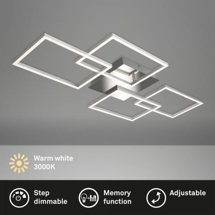 Briloner 3091-018 - LED Dimmable φωτιστικό οροφής FRAME LED/30W/230V γυαλιστερό χρώμιο