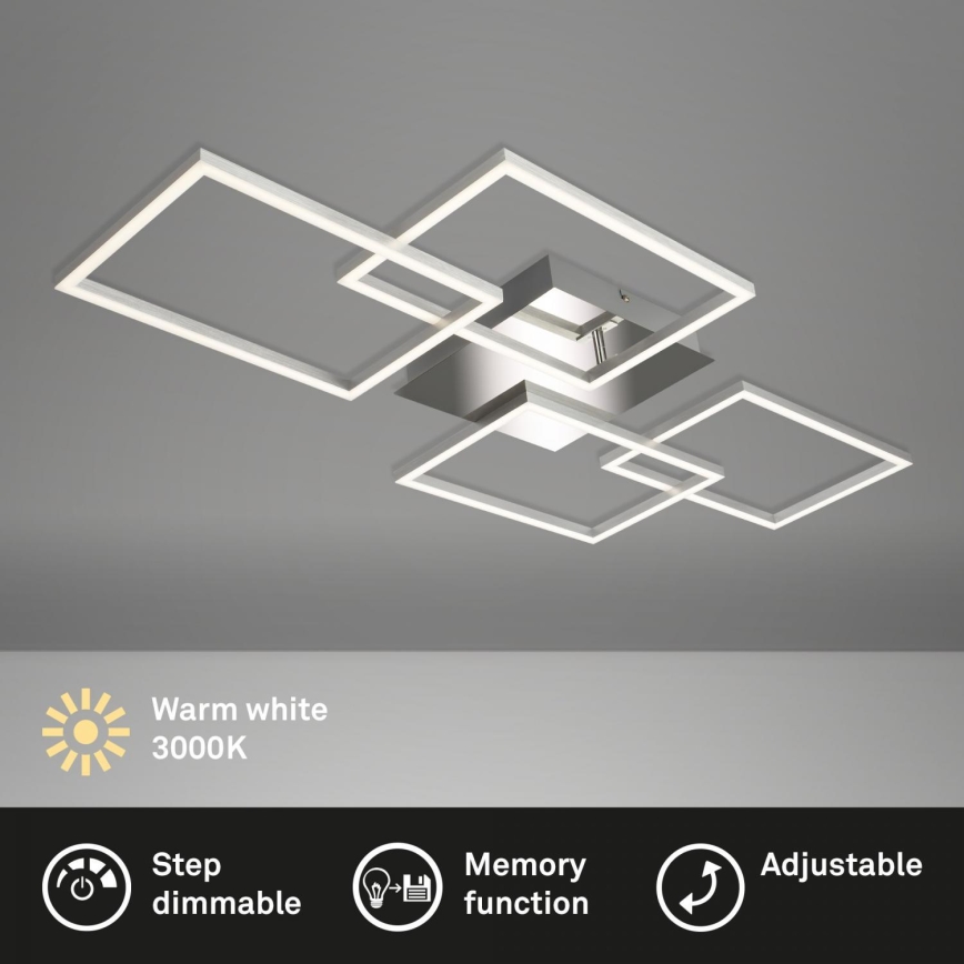 Briloner 3091-018 - LED Dimmable φωτιστικό οροφής FRAME LED/30W/230V γυαλιστερό χρώμιο