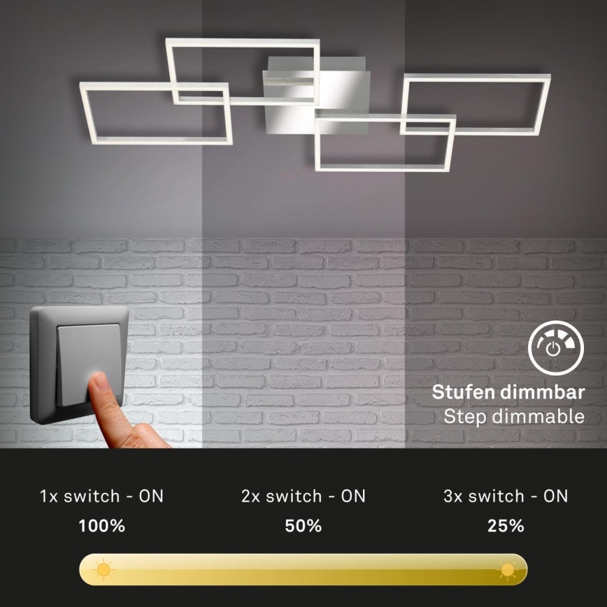 Briloner 3091-018 - LED Dimmable φωτιστικό οροφής FRAME LED/30W/230V γυαλιστερό χρώμιο