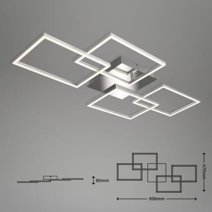 Briloner 3091-018 - LED Dimmable φωτιστικό οροφής FRAME LED/30W/230V γυαλιστερό χρώμιο