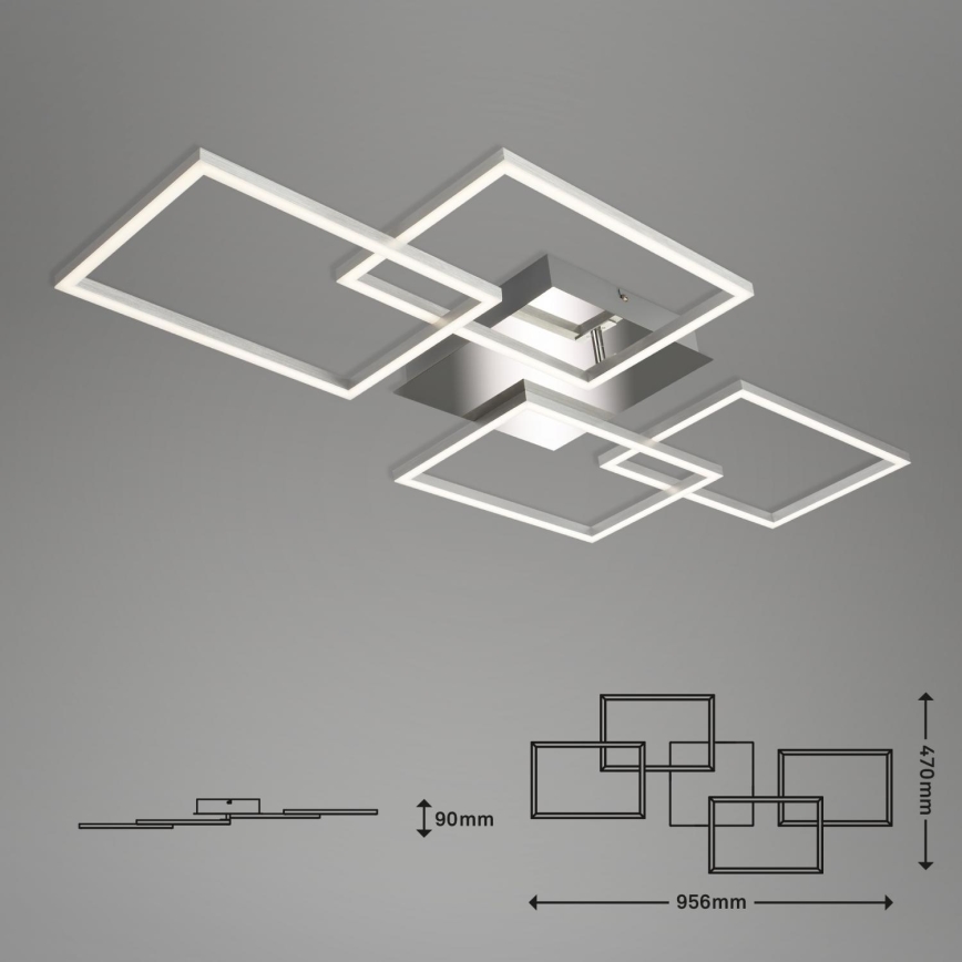 Briloner 3091-018 - LED Dimmable φωτιστικό οροφής FRAME LED/30W/230V γυαλιστερό χρώμιο