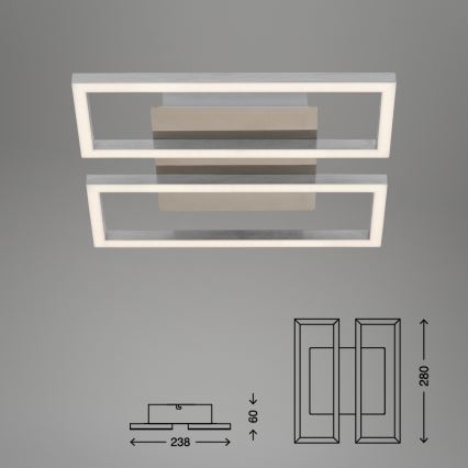 Briloner 3107-012 - LED Dimmable φωτιστικό οροφής FRAME 2xLED/7,25W/230V