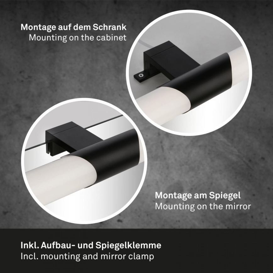 Briloner 3113-115 - Φωτισμός καθρέφτη μπάνιου LED LED/12W/230V IP44 47 cm μαύρο