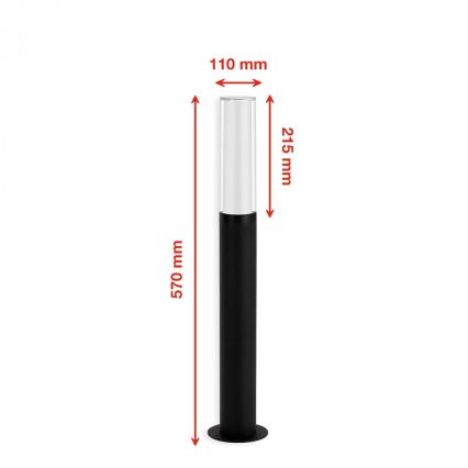 Briloner 311405TF - Φωτιστικό LED εξωτερικού χώρου LED/8W/230V IP44 4000K 57 cm μαύρο