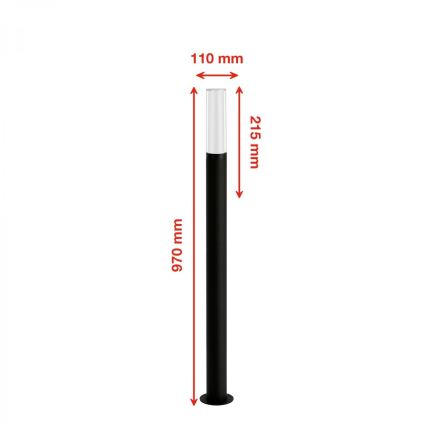 Briloner 311505TF - Φωτιστικό LED εξωτερικού χώρου LED/8W/230V IP44 4000K 97 cm μαύρο