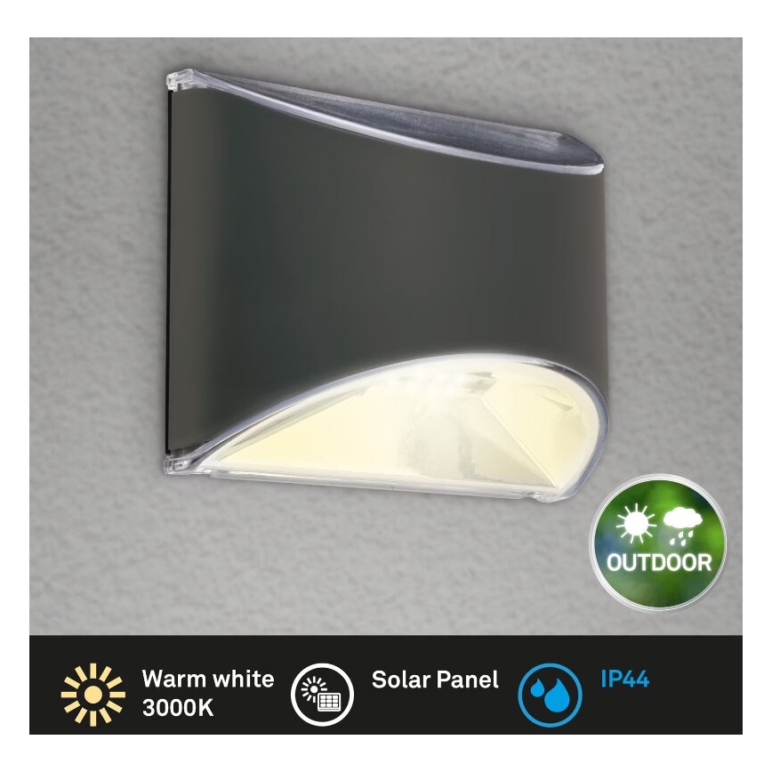 Briloner 3133015 - Ηλιακό φωτιστικό τοίχου LED LED/2W/3,7V IP44 3000K