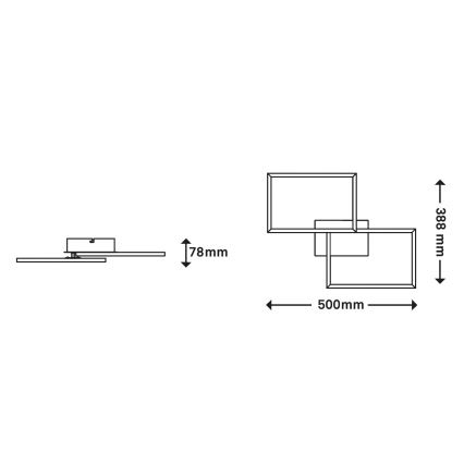 Briloner 3149-018 - LED Dimmable πλαφονιέρα οροφής FRAME 2xLED/15W/230V + τηλεχειριστήριο