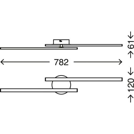 Briloner 3163-029 - LED Πλαφονιέρα οροφής GO 2xLED/9W/230V