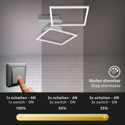 Briloner 3182-018 - LED Dimmable φωτιστικό οροφής FRAME 2xLED/15,5W/230V