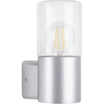 Briloner 320504TF - Επιτοίχιο φωτιστικό εξωτερικού χώρου 1xE27/12W/230V IP44 ασημί
