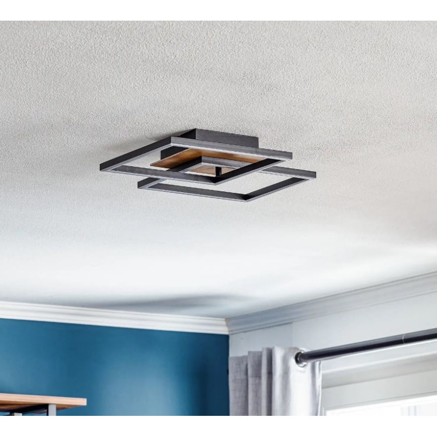 Briloner 3210-014 - LED Dimmable φωτιστικό οροφής FRAME 2xLED/11W/230V καφέ